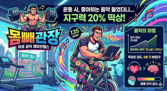 운동간 음악들으면 지구력 향상