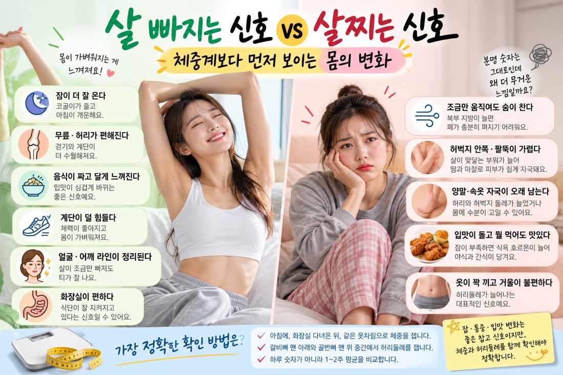 염리동 PT 헬스 | 살 빠지는 신호 vs 살찌는 신호, 체중계보다 먼저 보이는 몸의 변화 - 1 - 20261011181610