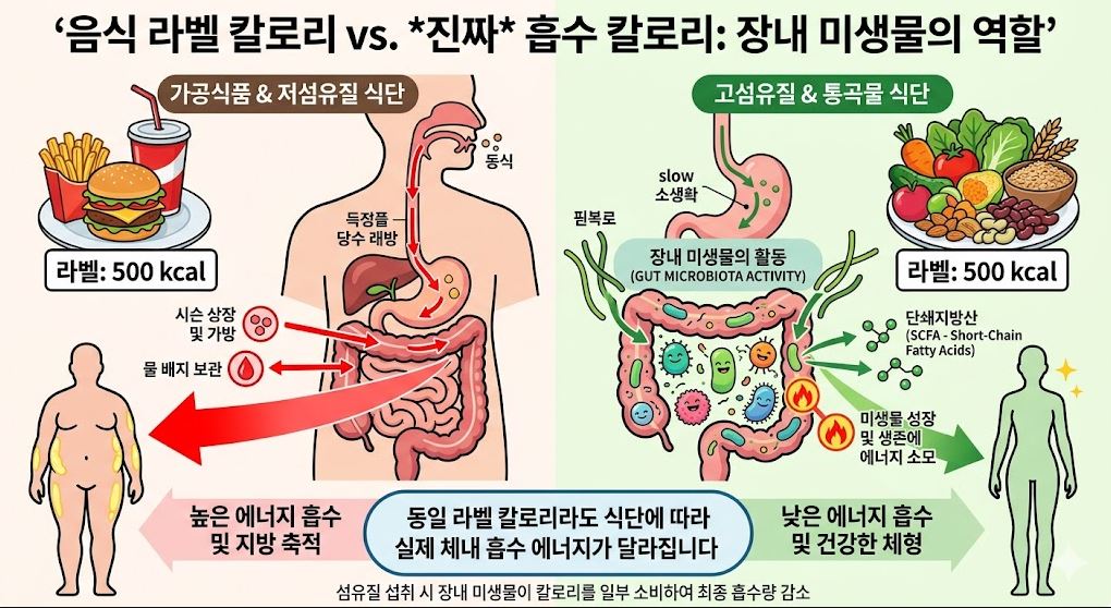 음식 라벨 칼로리의 배신, 당신이 흡수하는 진짜 칼로리는 따로 있습니다