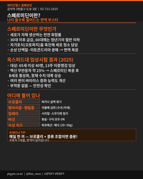마포 염리 헬스장 PT 피티 나이 들수록 줄어드는 면역 부스터, 스페르미딘 — 브로콜리와 콩 속 천연 성분의 놀라운 효과 - 1 - 20260624235735
