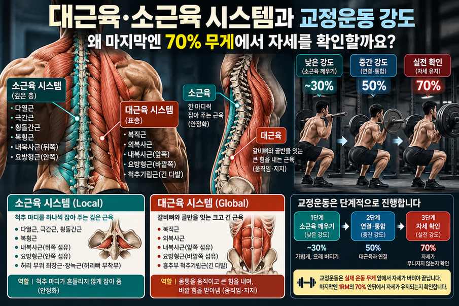 도화 교정운동 PT | 대근육·소근육 시스템과 교정운동 강도, 왜 마지막엔 70% 무게에서 자세를 확인할까요 - 1 - 20261007004430