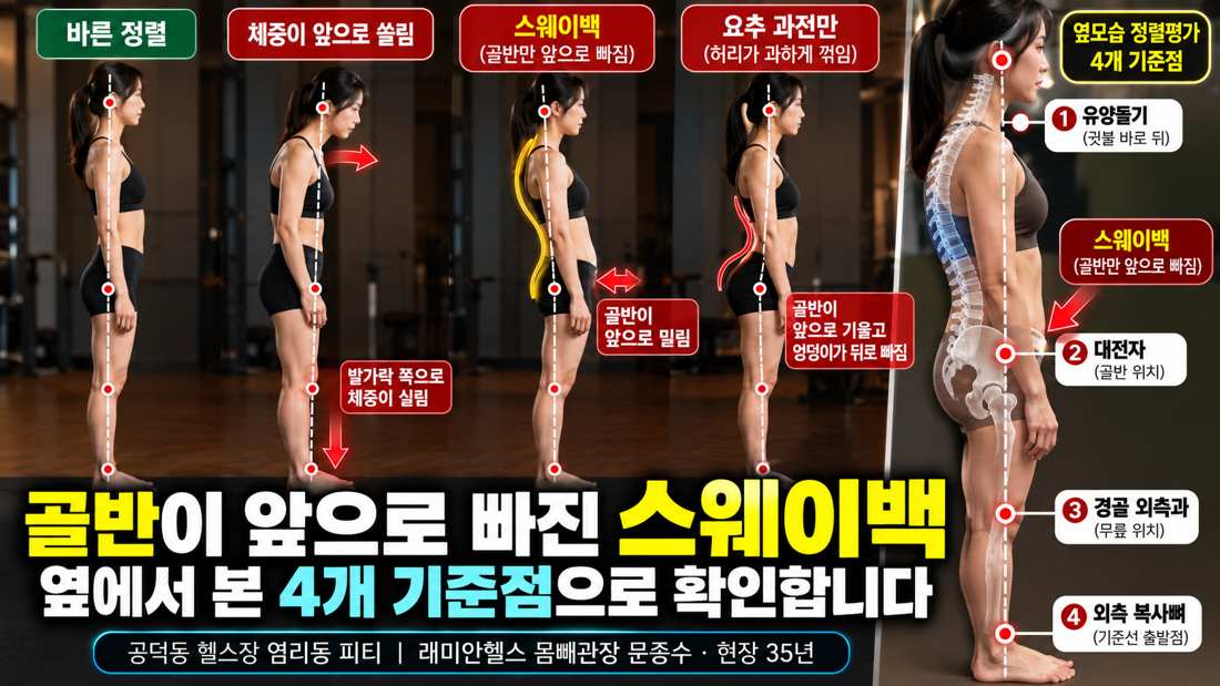 공덕동 교정운동 PT | 골반이 앞으로 빠진 스웨이백, 옆에서 본 4개 기준점으로 확인합니다 - 1 - 20261017002531